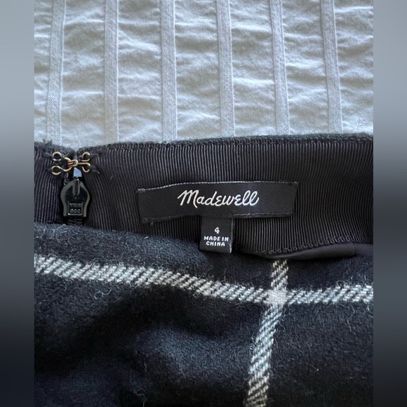 Madewell black and white plaid wool skirt - Picture 3 of 3
